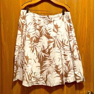 Talbots tropical print cotton blend skirt 14 EUC